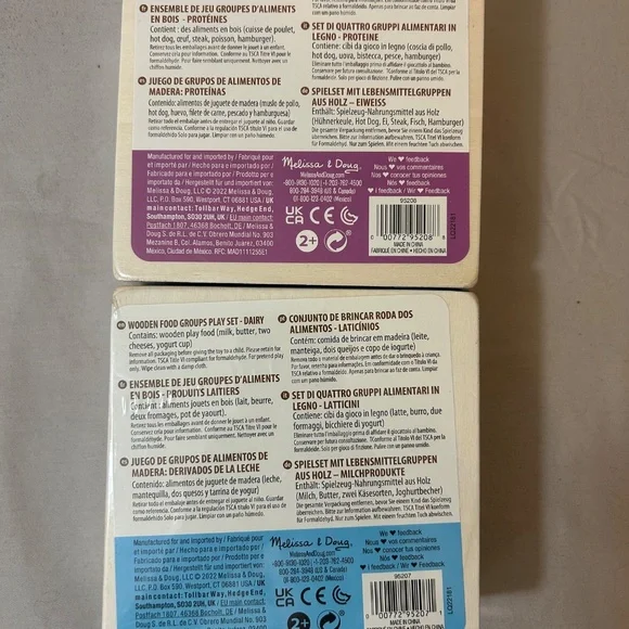 NEW | Melissa and Doug Real Wood Toy Food Play Set of 2 - Picture 2 of 4